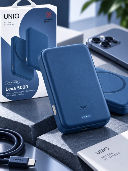 UNIQ Lexa 5000 мАч, магнитный пауэрбанк, беспроводная зарядка
