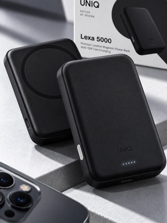 UNIQ Lexa 5000 мАч, магнитный пауэрбанк, беспроводная зарядка