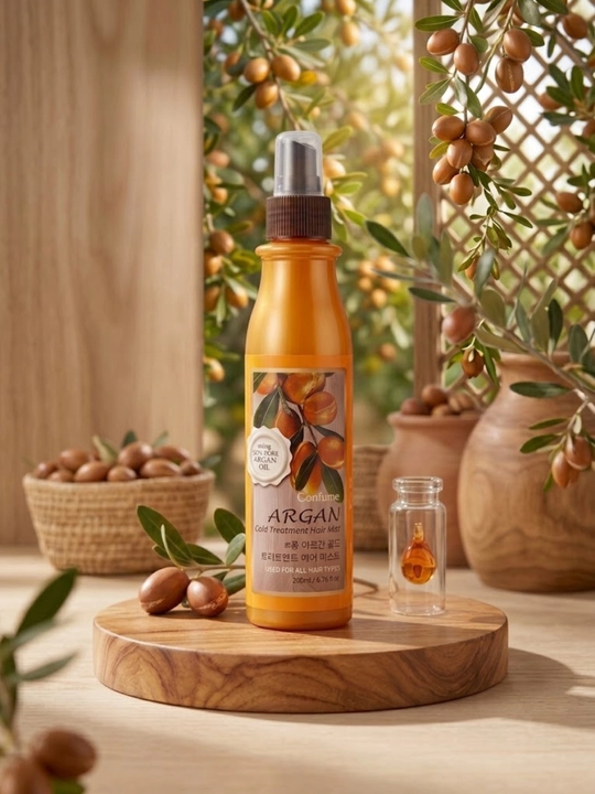 Argan moyi qo‘shilgan Confume Argan Treatment Hair Mist soch uchun ozuqa spreyi, 200 ml - 