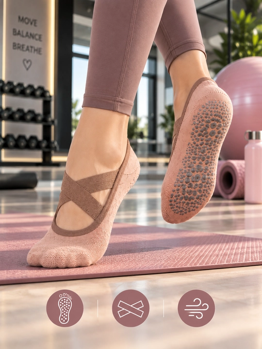 Yoga va fitnes uchun ayollar sirpanmaydigan sport paypoqlari