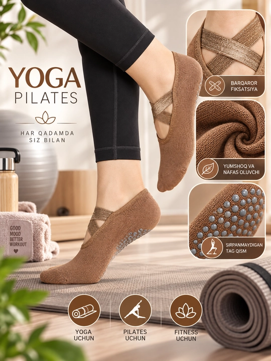 Yoga va fitnes uchun ayollar sirpanmaydigan sport paypoqlari