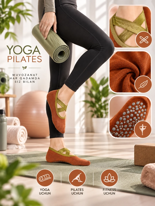 Yoga va fitnes uchun ayollar sirpanmaydigan sport paypoqlari