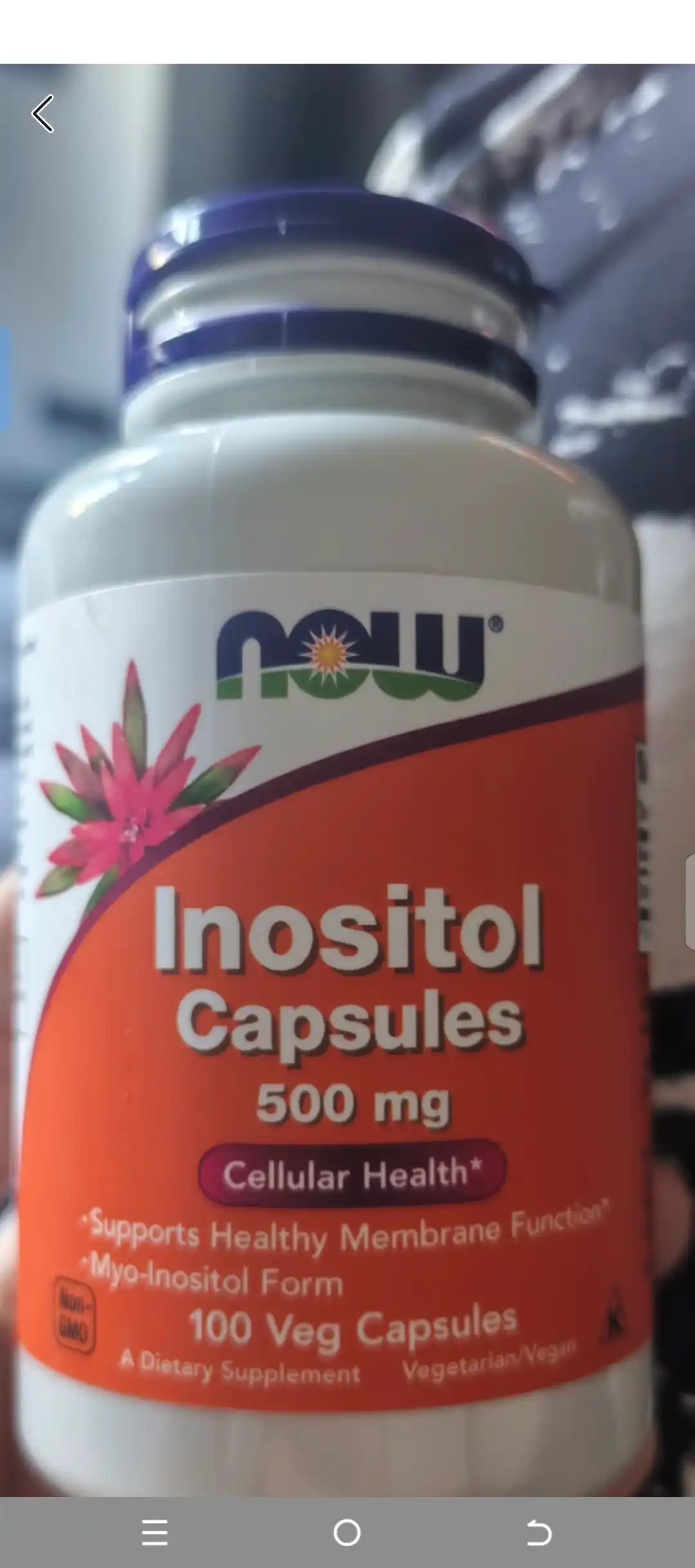 NOW Foods, Inositol, 500 mg, 100 ta o‘simlik kapsulasi