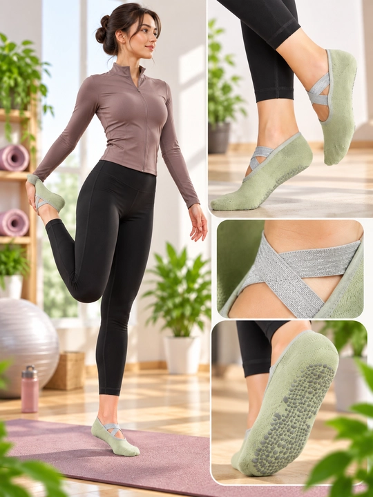 Yoga va fitnes uchun ayollar sirpanmaydigan sport paypoqlari