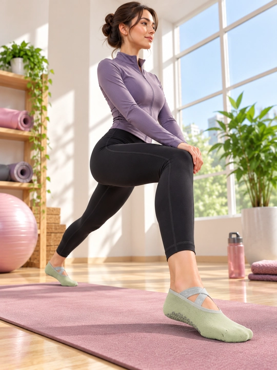 Yoga va fitnes uchun ayollar sirpanmaydigan sport paypoqlari
