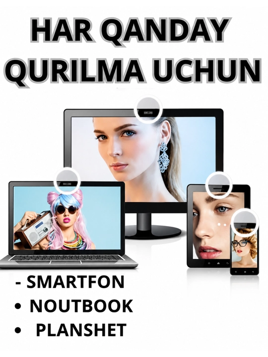 Mini selfi chirog'i, selfi lampa telefon qisqichli mini lampa ,blogerlar uchun chiroq
