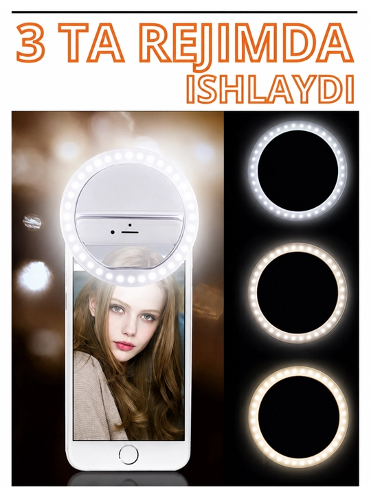 Mini selfi chirog'i, selfi lampa telefon qisqichli mini lampa ,blogerlar uchun chiroq
