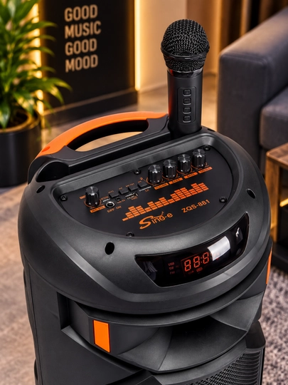 8301 Simsiz Bluetooth Kolonka, Karaoke, USB, TF, AUX, Rangli Yoritish