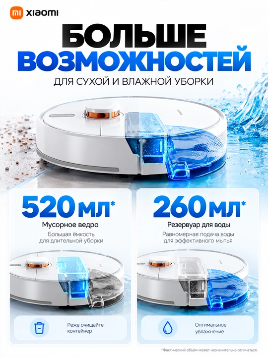 Роботы пылесосы Xiaomi Robot Vacuum S40, S40C и H40, мощностью всасывания до 10000 па