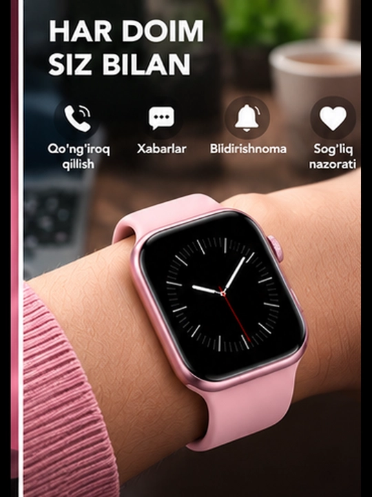 Smart Watch 1.83" HD, Bluetooth qo‘ng‘iroq, IP67, yurak urishi va SpO₂ nazorati