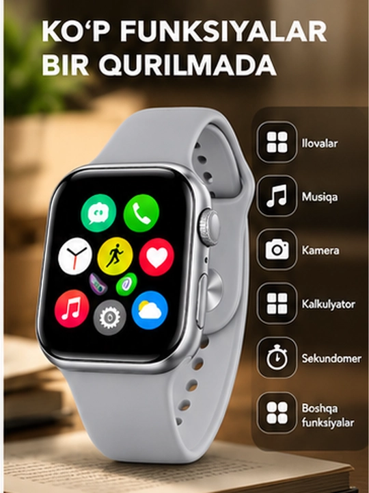 Smart Watch 1.83" HD, Bluetooth qo‘ng‘iroq, IP67, yurak urishi va SpO₂ nazorati