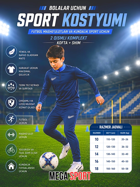 Bolalar va O'smirlar uchun sport kiyimlari Dri-Fit Academy - 
