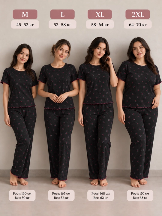 Пижама женская, Турция, хлопок, для дома, M-2XL