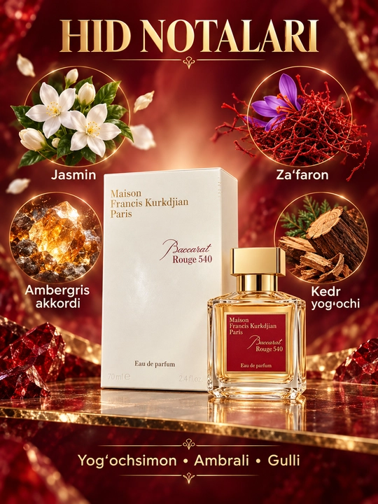 Maison Francisco Kurkdjian Baccarat Rouge 540 Eau de Parfum, 70 мл — парфюм унисекс