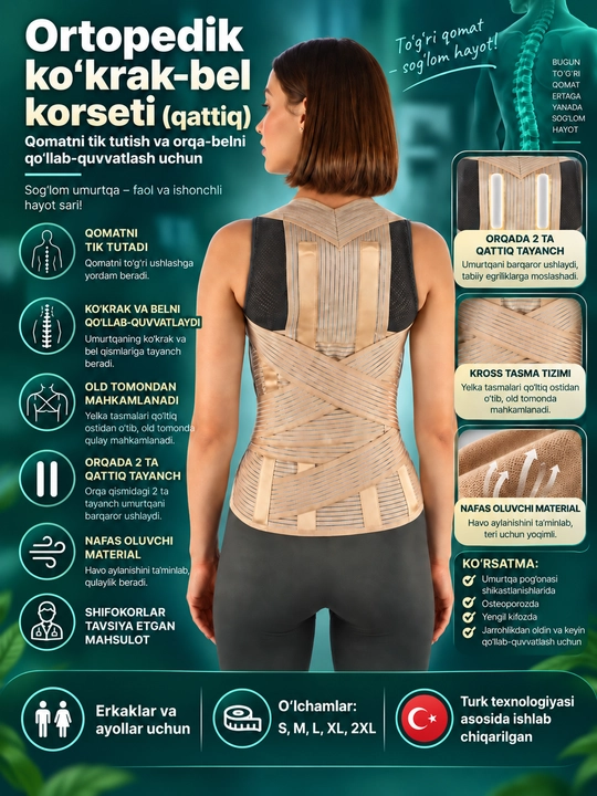 Корсет ортопедический, грудопоясничный, K - 808 - 