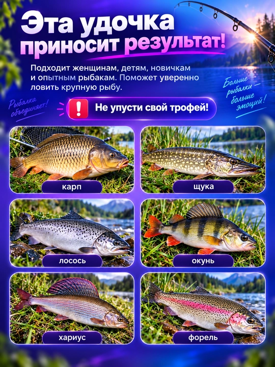 Маховая удочка для рыбалки без колец