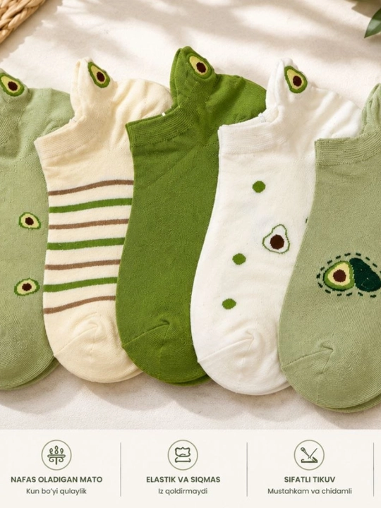 Ayollar paypoqlari kalta paypoqlar to‘plami, 5 va 10 juft, rangli, kundalik paypoqlar
