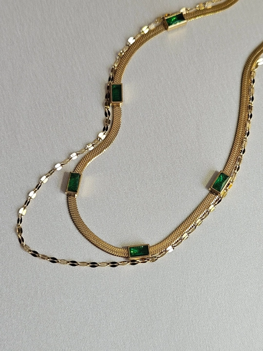 Alyollar uchun zanglamaydigan po`lat ikki qatorli zanjir, toshli, Stainless Steel