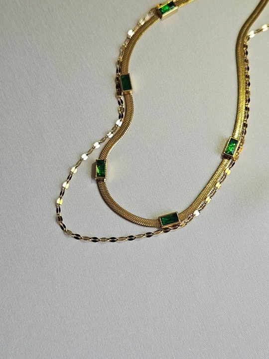 Alyollar uchun zanglamaydigan po`lat ikki qatorli zanjir, toshli, Stainless Steel