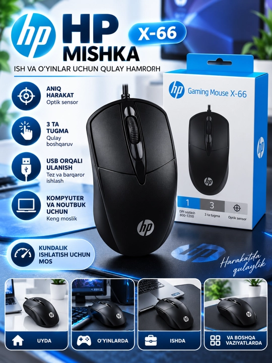 Компьютерная мышь HP — для игр и повседневного использования - 
