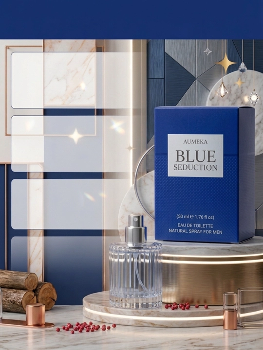 Aumeka Blue Seduction erkaklar atiri, tualet suvi EDT, 50 ml, yangi va boy hid