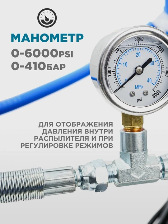 Безвоздушный распылитель BIYOTI BYT-16A 1500 Вт, 3000 PSI, 6 л/мин, сопло 523