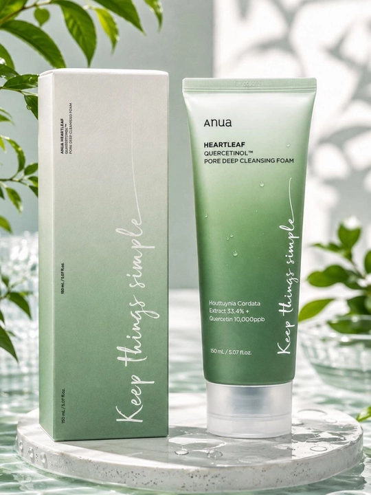 G‘ovaklarni chuqur tozalash uchun Anua Heartleaf Quercetinol yuvish ko‘pigi, 150 ml