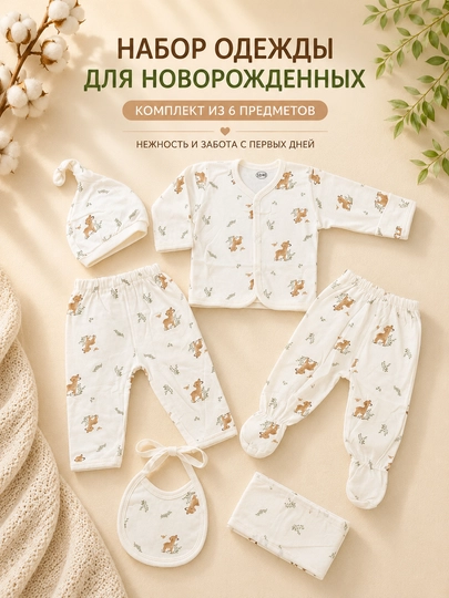 Комплект одежды для новорожденного, хлопок, набор для малыша, одежда для младенца