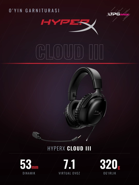 O'yin quloqchinlari HyperX Cloud III