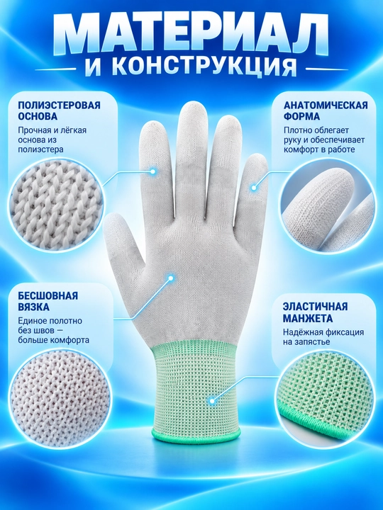 Перчатки рабочие для шитья, раскроя ткани