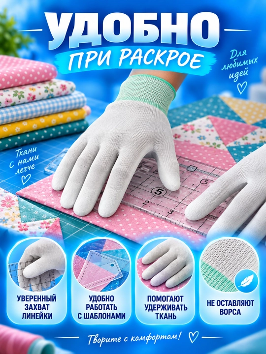 Перчатки рабочие для шитья, раскроя ткани