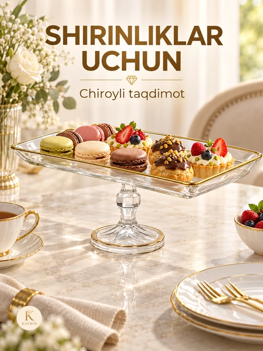 Bogema idish, sovg'a uchun, meva, shirinlik uchun, desert uchun
