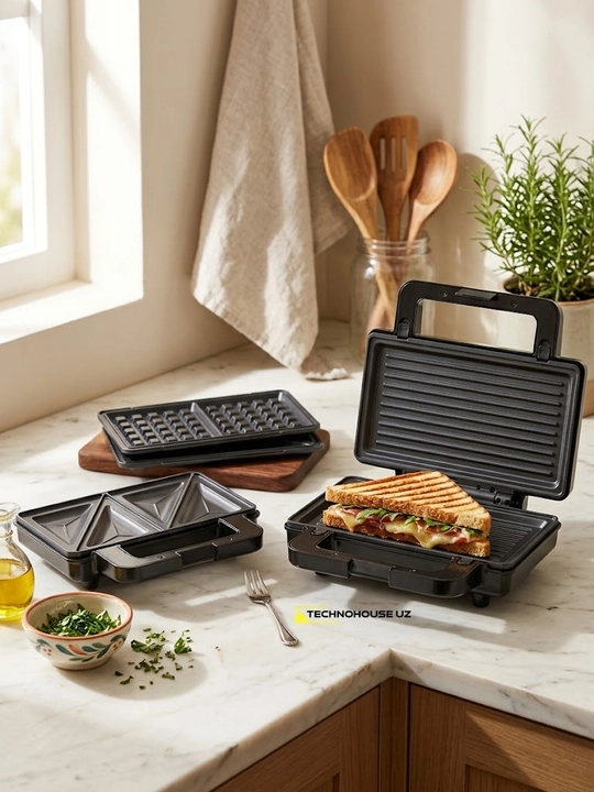 3-in-1 vafli pishirgich: Kitchen Electronics KN6008 1200 Vt - 