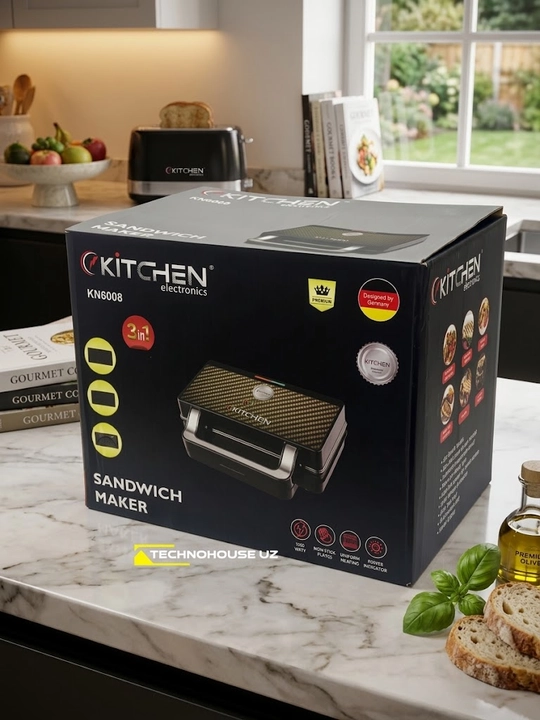 3-in-1 vafli pishirgich: Kitchen Electronics KN6008 1200 Vt
