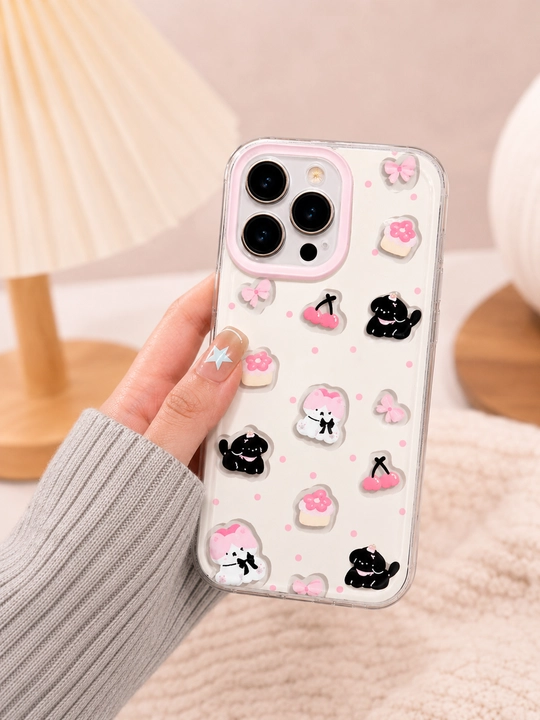 Чехол для iPhone с милым принтом Прозрачный защитный чехол для телефона, стильный дизайн