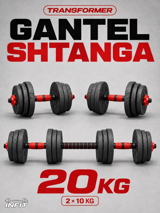 Gantellar va shtangalar to'plami, sport, fitnes, trenajor, 2 tasi 1 da, 10-30 kg - 