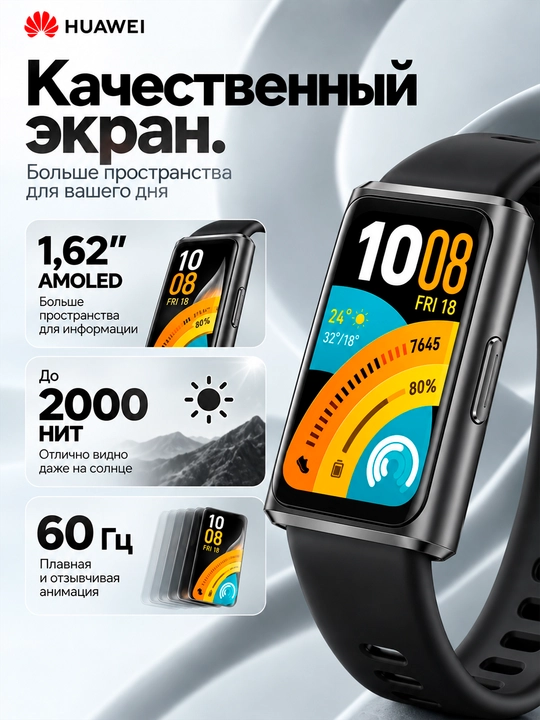 Фитнес браслет HUAWEI Band 11 Pro AMOLED Bluetooth 6.0 14 дней автономности 5ATM