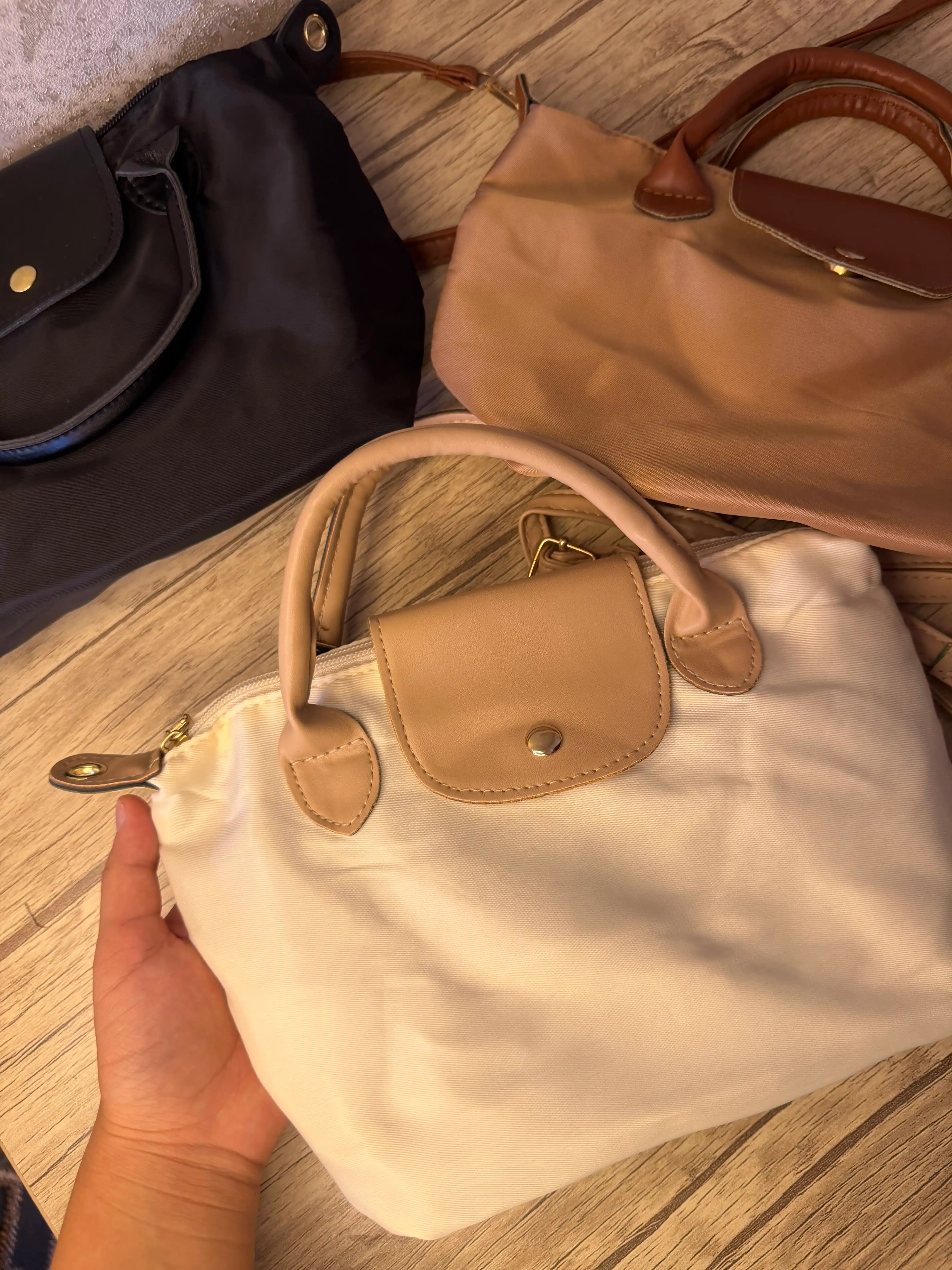 Ayollar uchun Longchamp uslubidagi sumka, oq longchamp katta razmer, kross-bodi, sumka