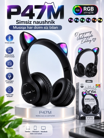 P47M Cat Ear simsiz quloqchin - 