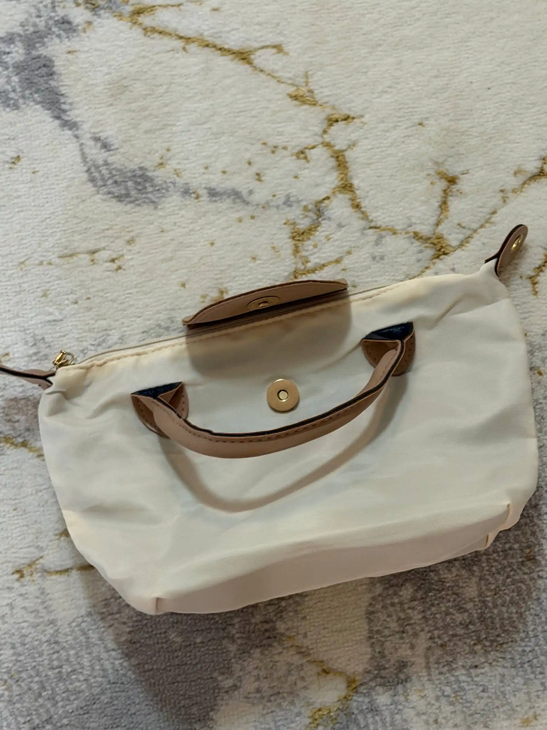 Ayollar uchun Longchamp uslubidagi sumka, oq longchamp katta razmer, kross-bodi, sumka