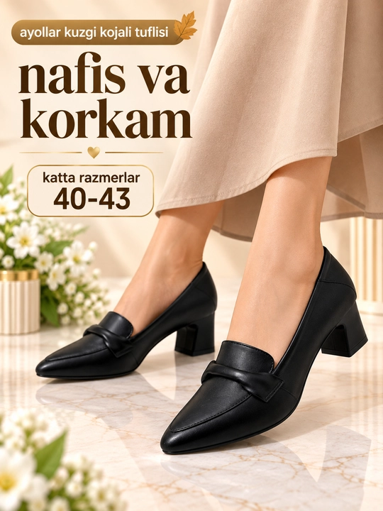 Ayollar oyoq kiyimlari, yozgi tuflilar, kojali tuflilar, katta o'lcham tuflilar, 41-43 - 