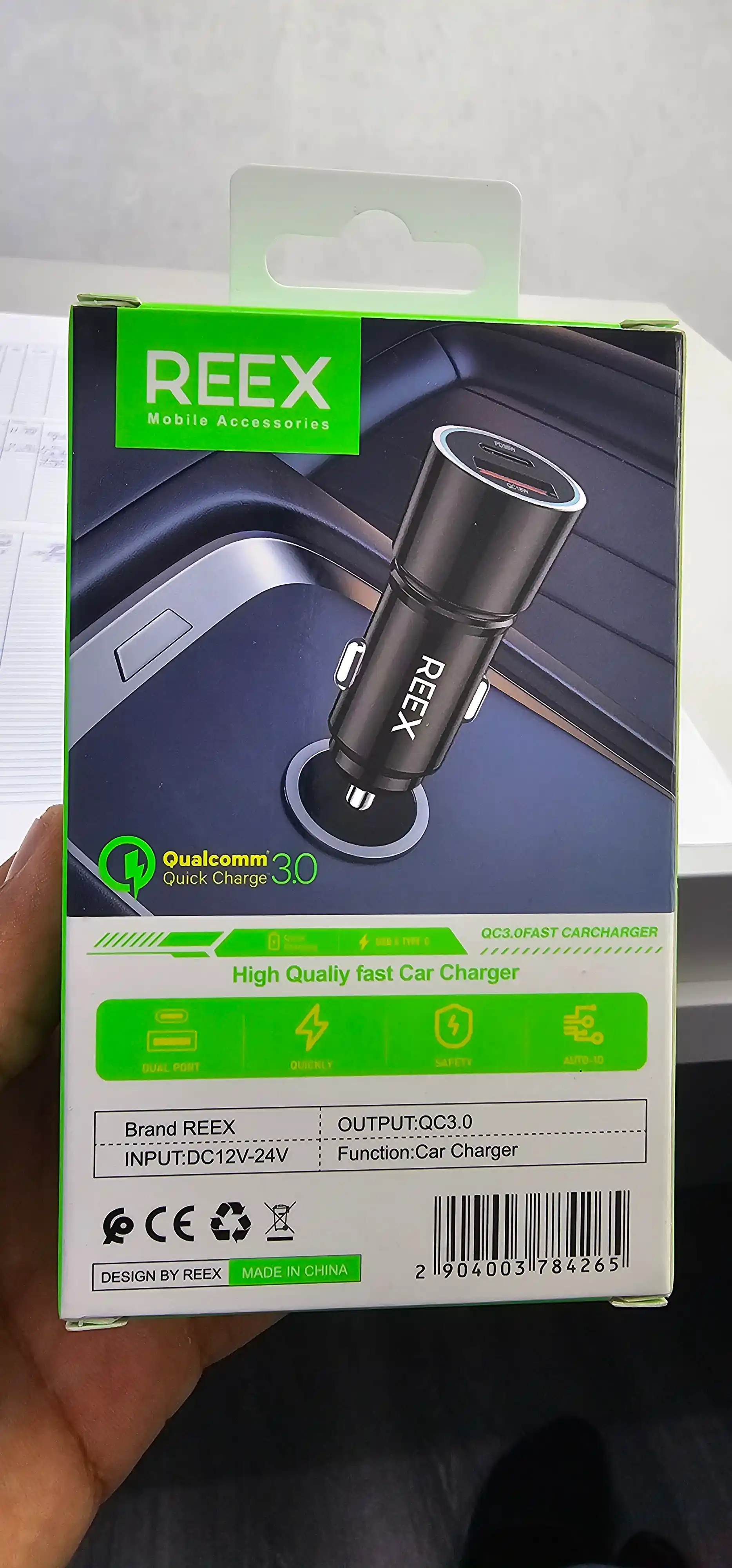 REEX avtomobil zaryadlovchi qurilma 20W 25W 38W USB Type-C PD Quick Charge 3.0