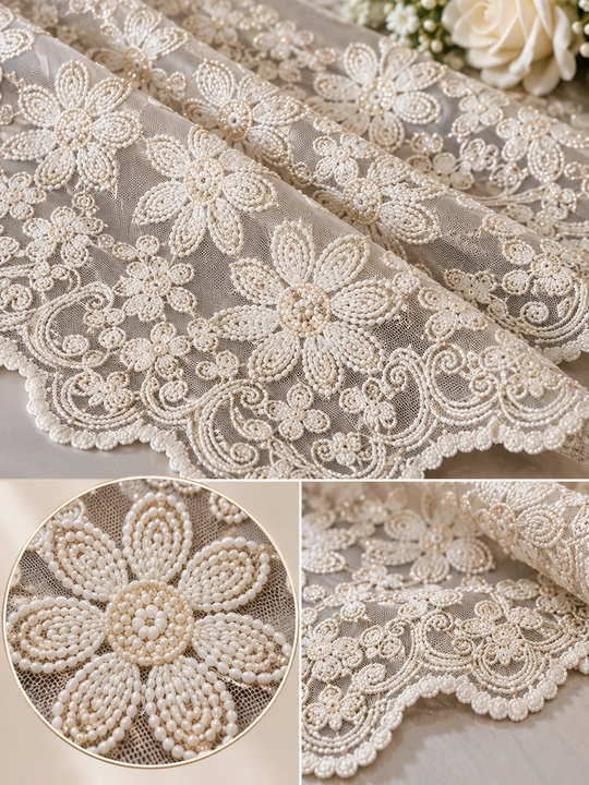 ESMA SULTAN Dasturxon — nafis kashtali, oq rang, 180×350 sm, bayramona stol uchun
