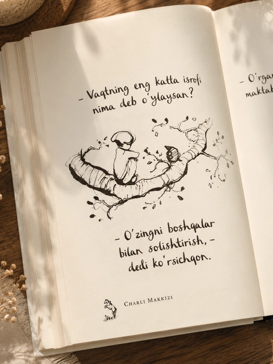 «Мальчик, Крот, Лис и Конь» — Чарли Маккизи, книга на узбекском языке