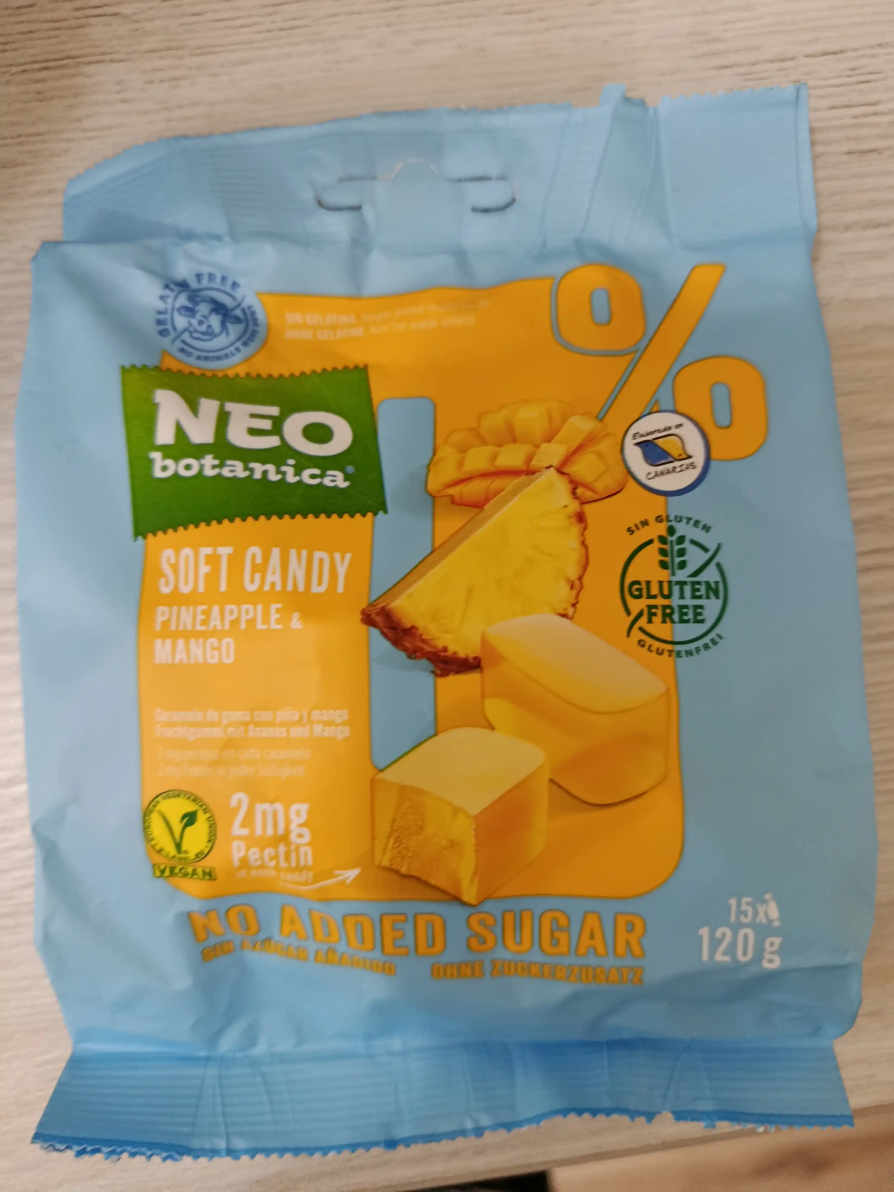 NEO Botanica Фруктовый мармелад с ананасом и манго, 0% добавленного сахара, 120 г