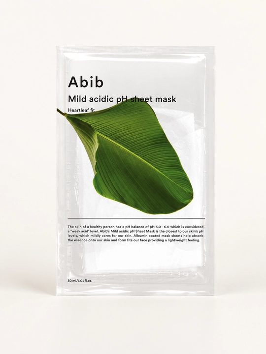 Abib Heartleaf yuz uchun tinchlantiruvchi mato niqobi, 10 dona - 