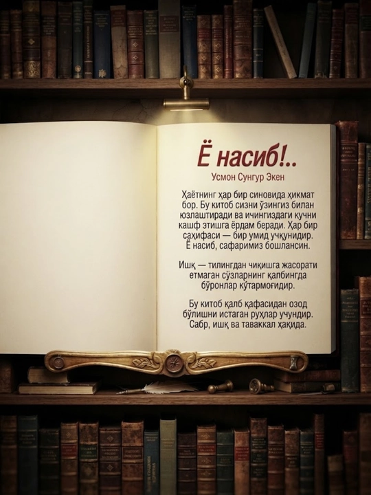 "Yo nasib!" kitobi, Badiiy asar, oʻzbek tilidagi roman, sovgʻa uchun kitob