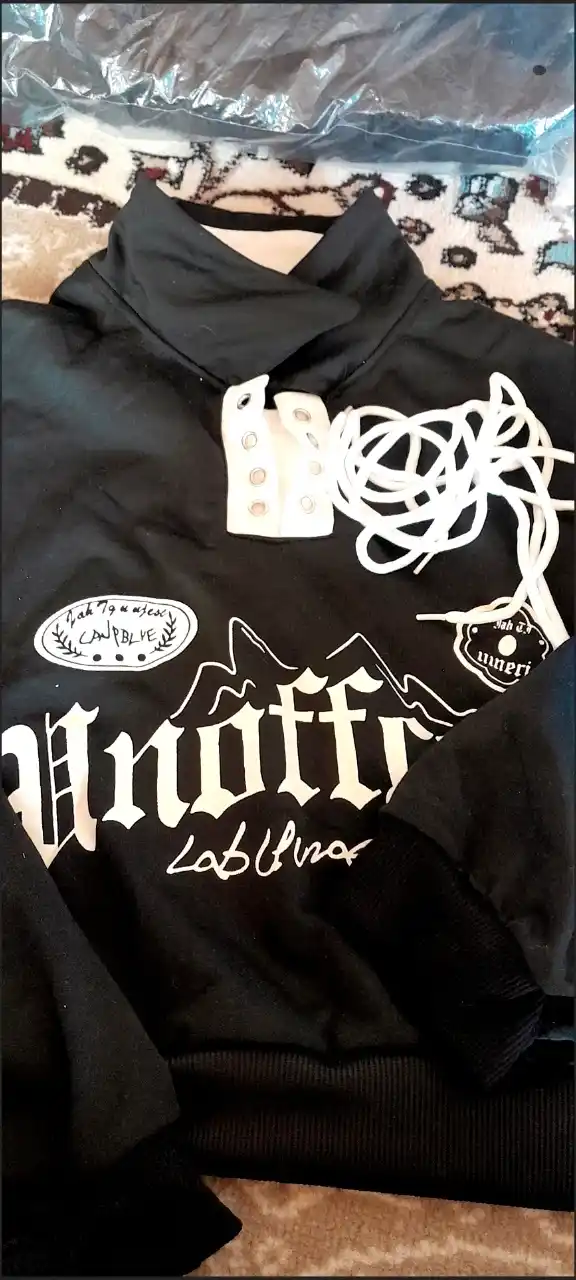 Sweatshirt, ayollar uchun kalta krop, yoqali