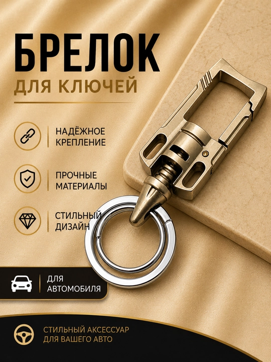Брелок ягуар для ключей, металлический брелок с карабином, автомобильный брелок для ключей - 