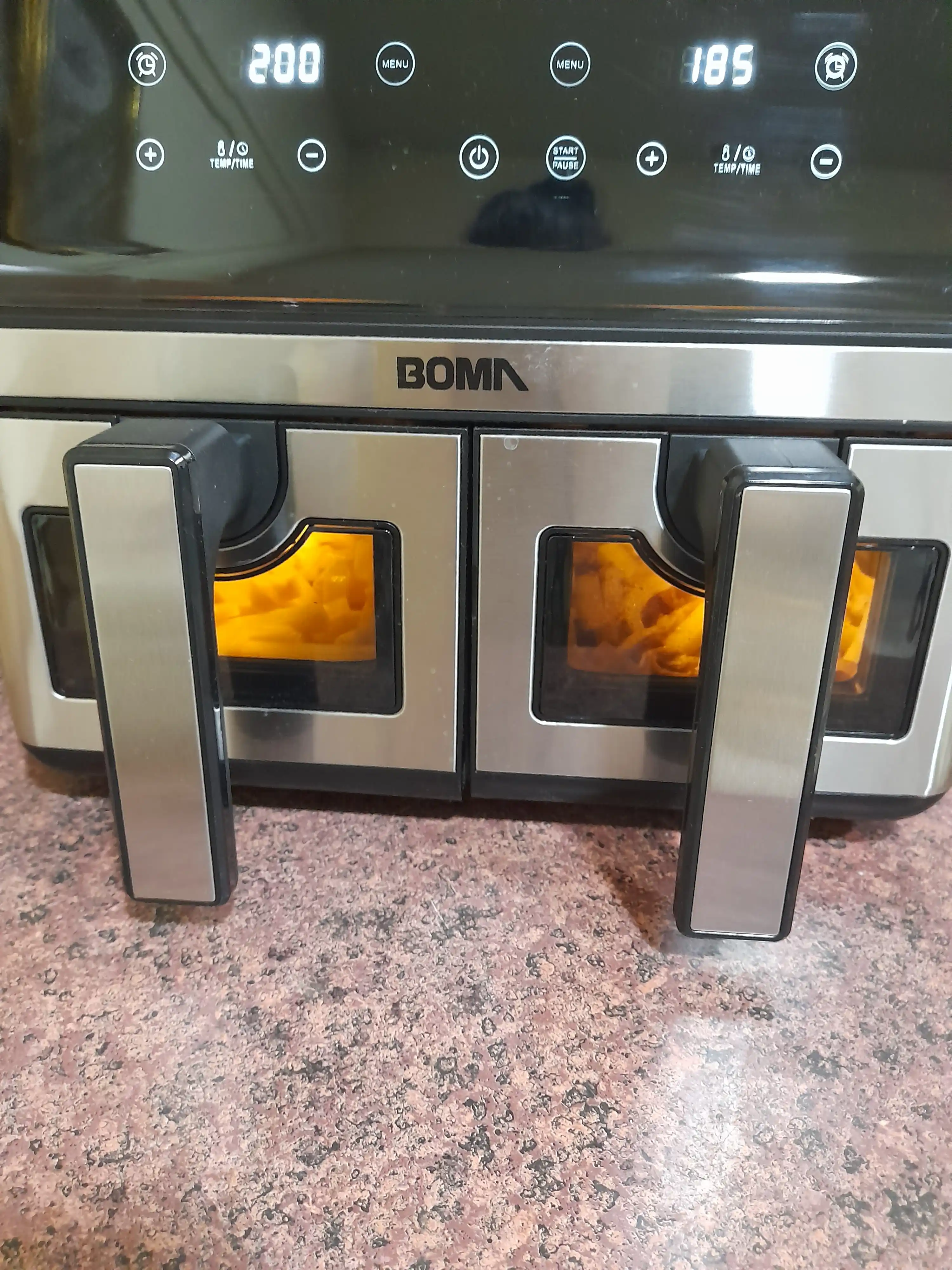 Аэрогриль BOMA 8–14л, 8–12 программ, до 2600 Вт, двойная корзина, фритюрница без масла